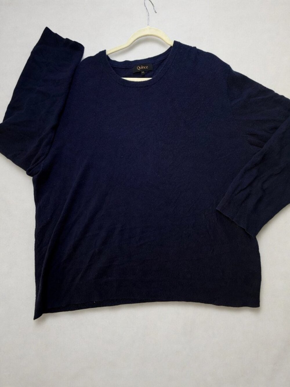 Quince Navy Blue Crewneck Sweater Womens XXL Knit Long Sleeve